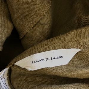 Elizabeth Suzann Clyde work pants in Olive linen.